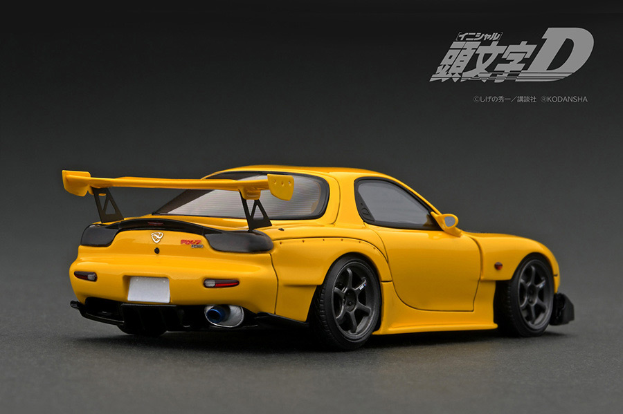 IG2876 1/43 INITIAL D Mazda RX-7 (FD3S) Yellow With Mr. Keisuke