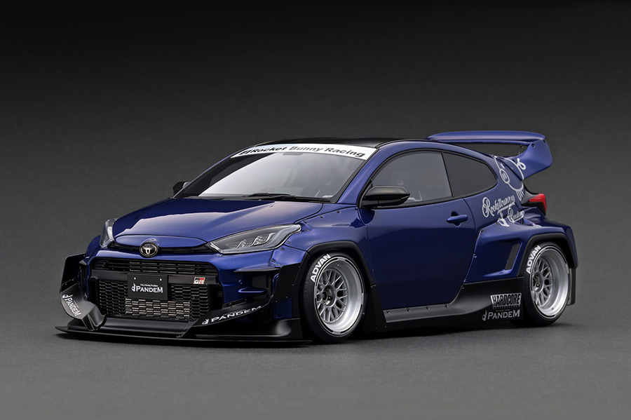 IG2903 1/18 PANDEM GR YARIS (4BA) Blue Metallic With Engine | LINE