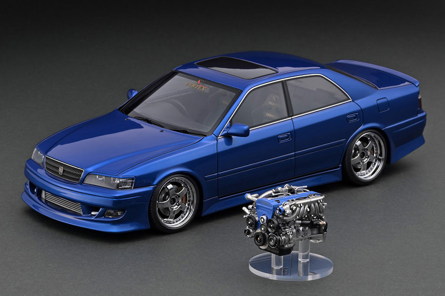 IG3319 1/18 VERTEX JZX100 Chaser Blue Metallic With Engine | LINE