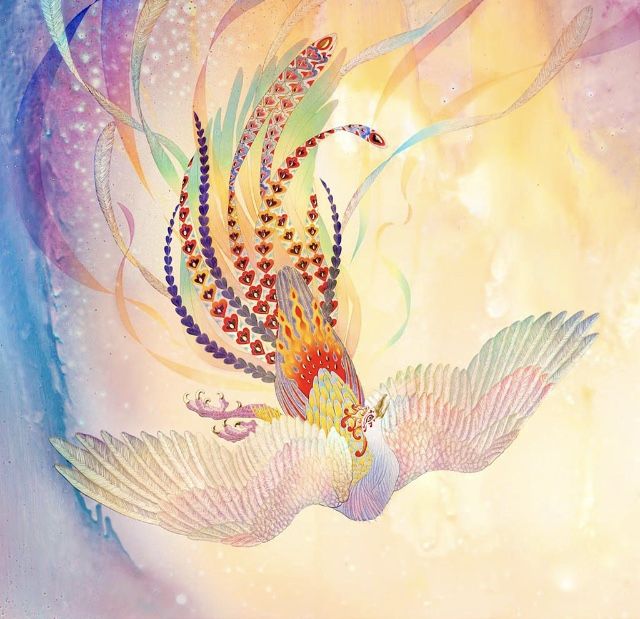 鳳凰と龍」のアイデア 33 件 | 鳳凰 イラスト, 鳳凰, 鳥のアート