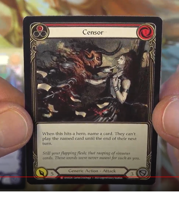 DTD] Censor (Majestic pulled by Fab Unsealed) : r/FleshandBloodTCG