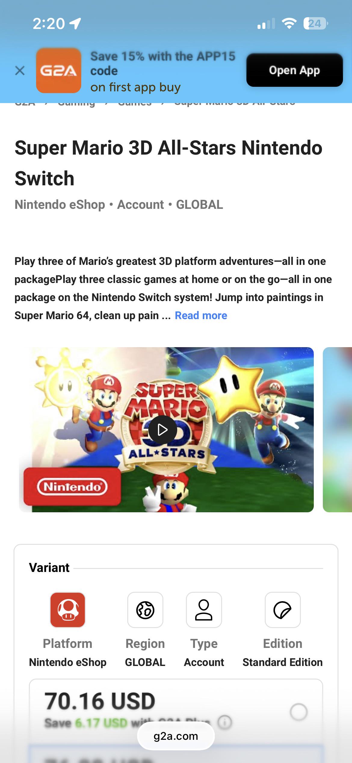 スーパーマリオ3Dコレクションを買おうと思ってるんだけど、問題がある