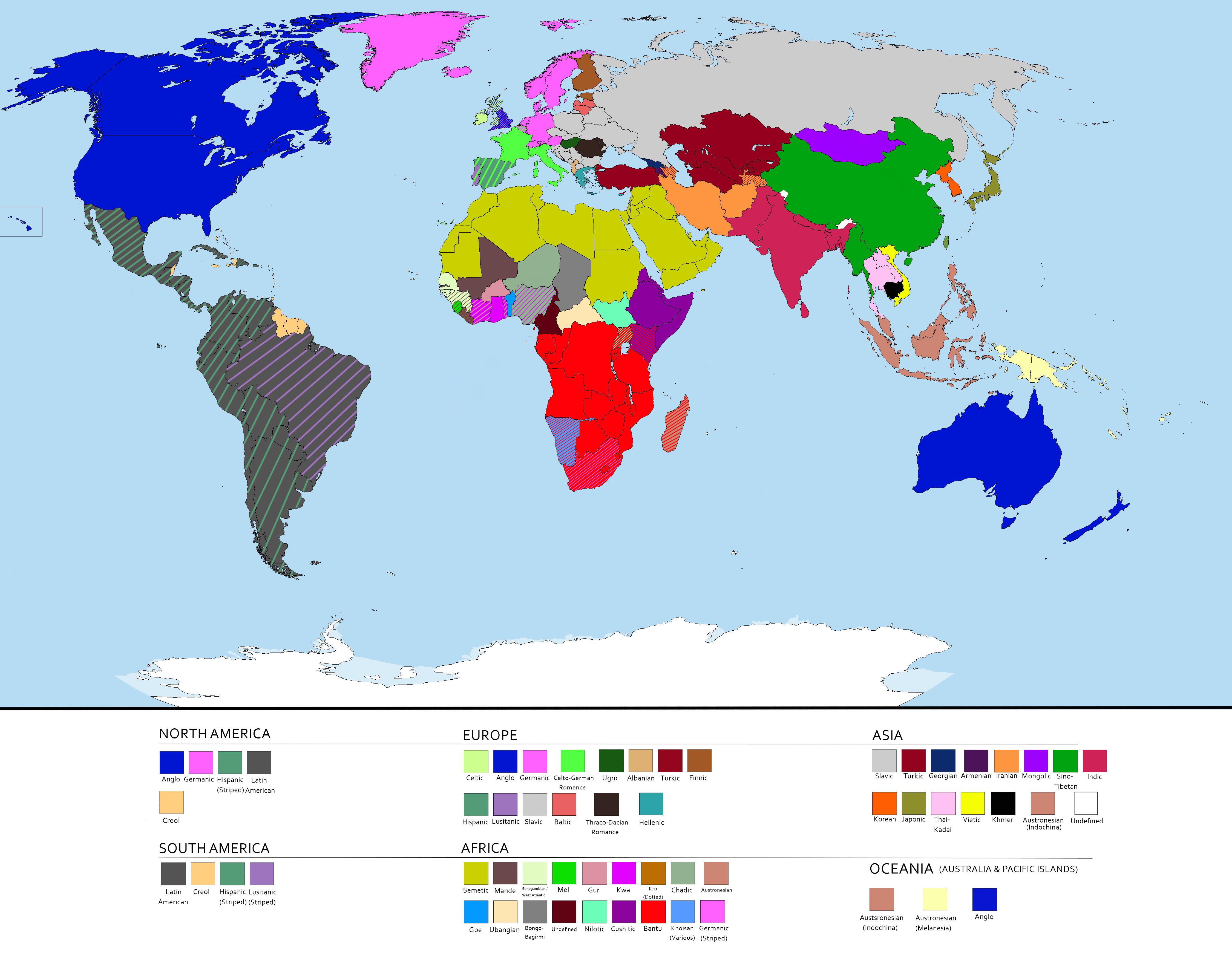 国別の民族言語分類 : r/MapPorn