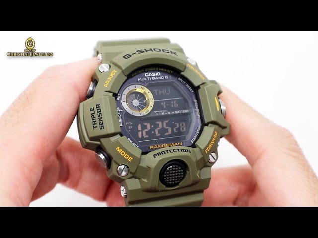 UNBOXING CLASSIC G SHOCK RANGEMAN TRIPLE SENSOR OLIVE GREEN GW9400