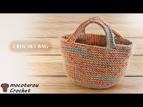 Easy and cute] How to crochet a round market bag using hemp string