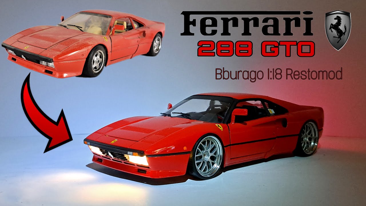 Ferrari 288 GTO 1:18 Bburago Restomod with LED light and 20