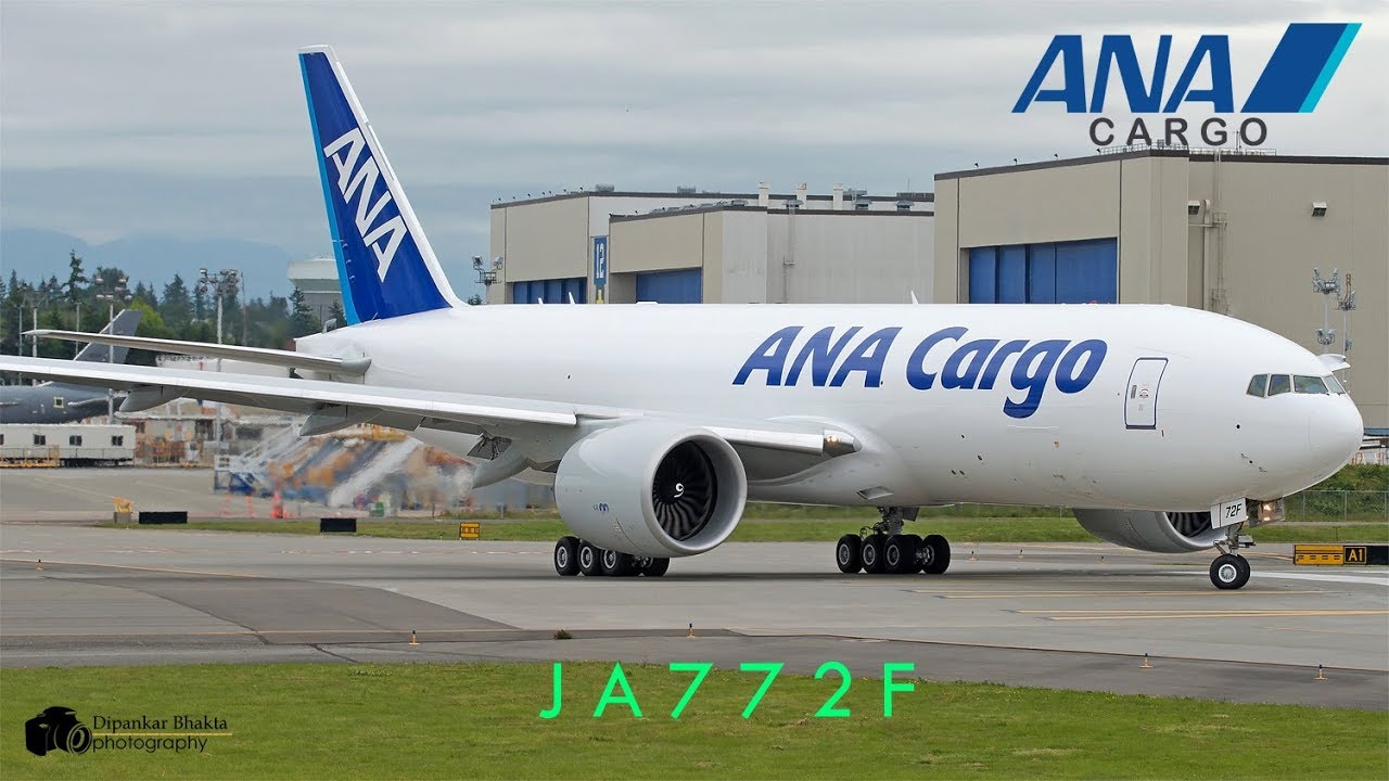 ANA's latest Boeing 777-200 Freighter (JA772F) First Flight @ PAE