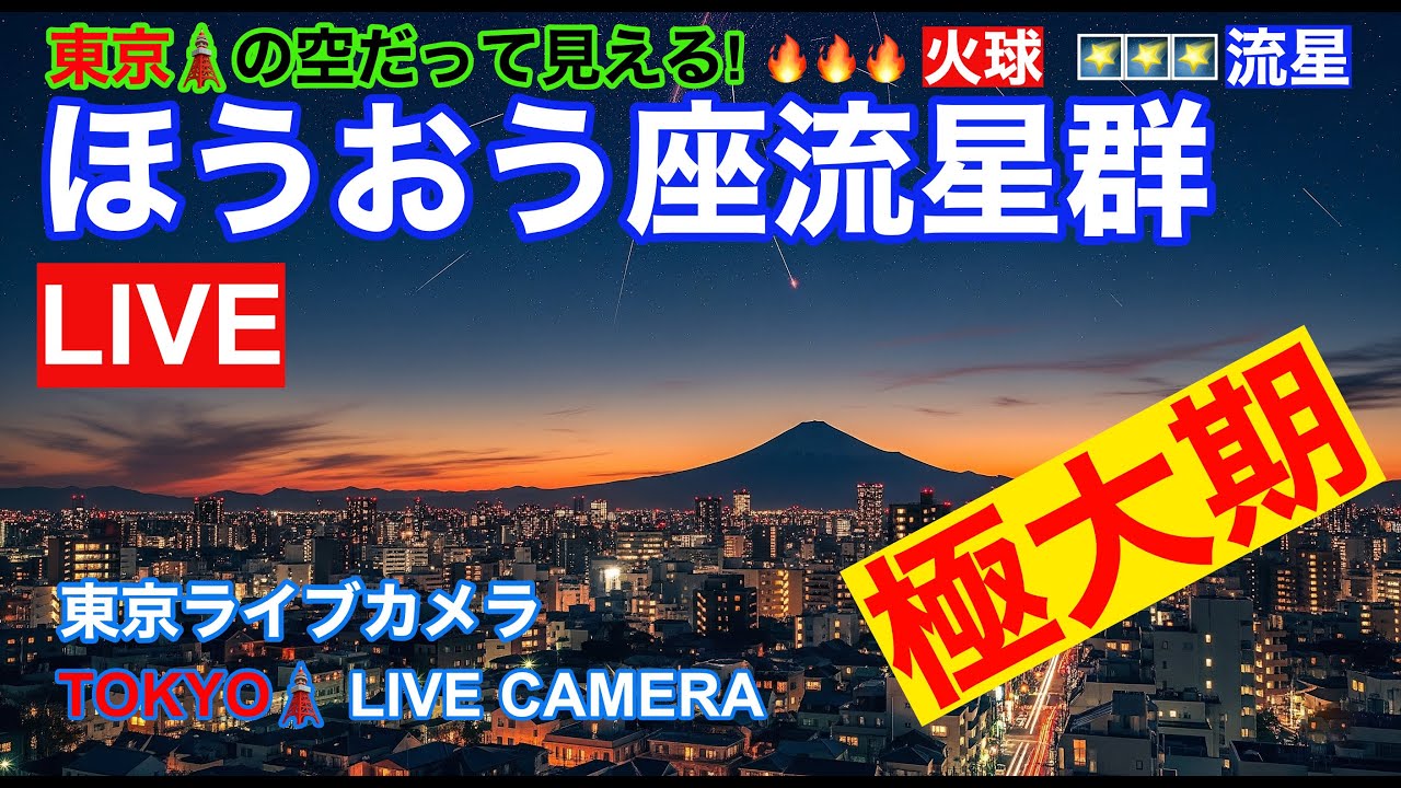 LIVE】ほうおう座流星群極大期 TOKYO STARRY SKY LIVE CAMERA by