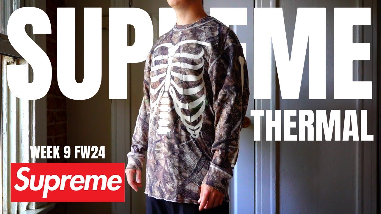 Supreme Week 9 FW24 Camo Bones Thermal Review In-Store Vlog - YouTube