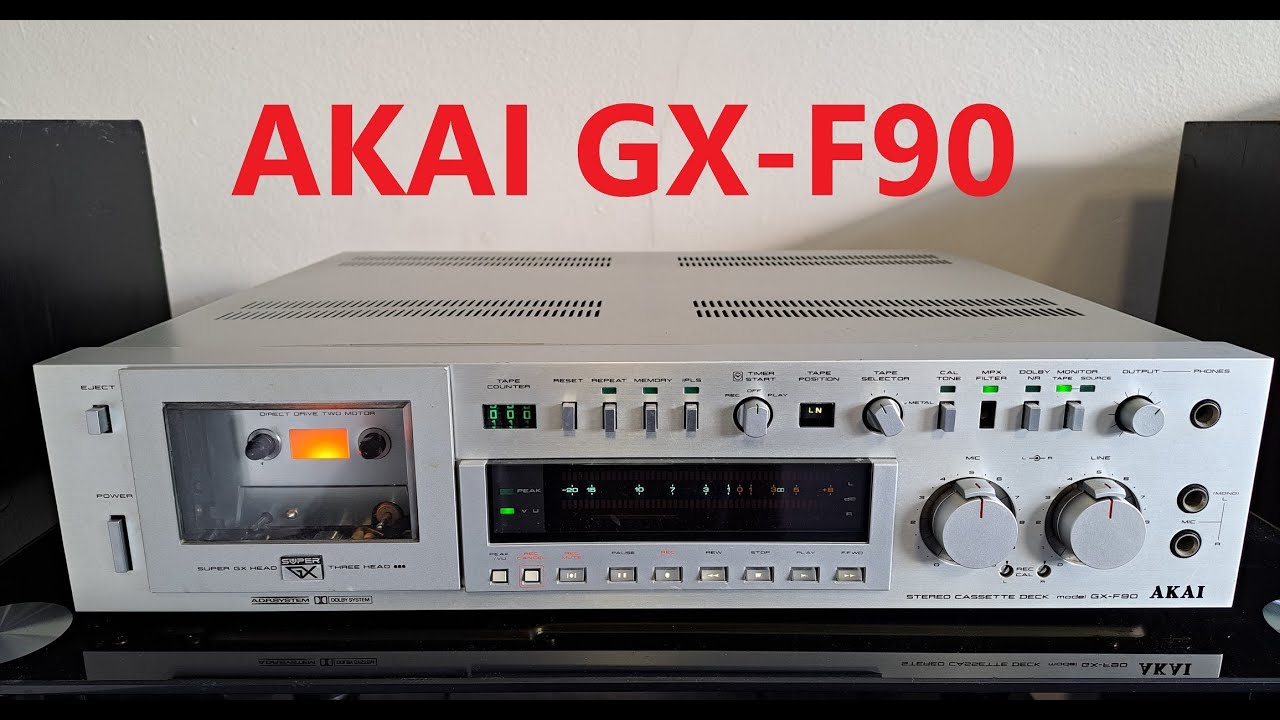 Akai GX-F90 3 Head Cassette Deck - Playback And Recording Demo