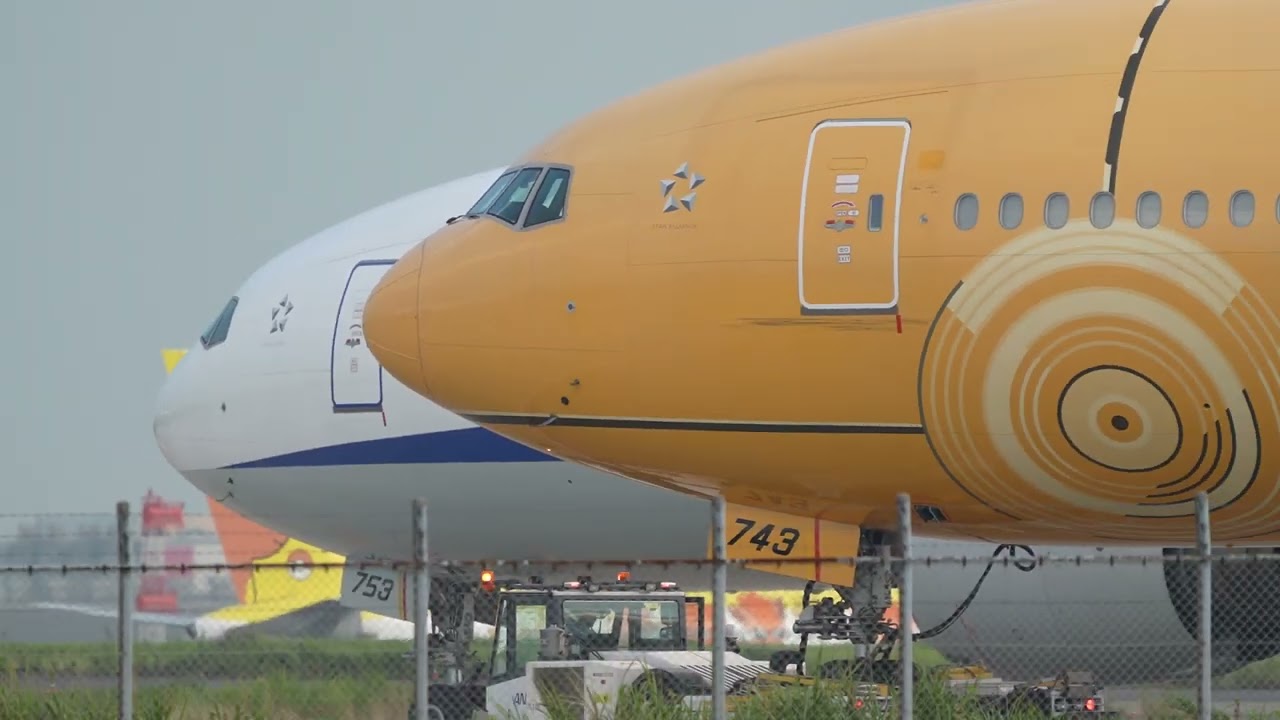 たくあん】ANA B777-200ER (JA743A) ANA StarWars Jets C-3PO Livery