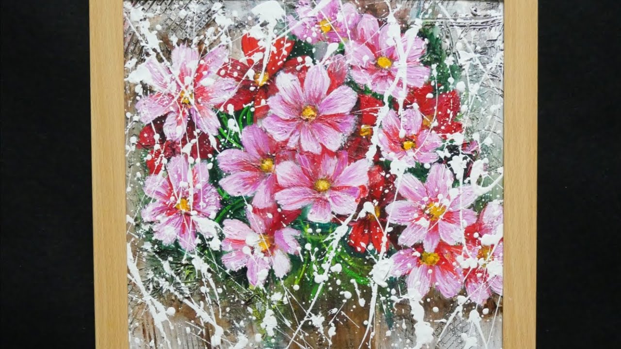 油絵】【秋桜】#油絵 #手書き #アート #絵画 #絵 #油彩画 #美術