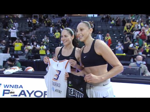 Diana Taurasi And Sue Bird Embrace After Thrilling Game - YouTube