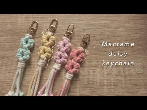 How to make macrame daisy keychain || yarnivora - YouTube