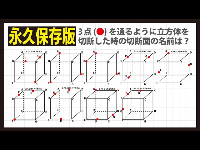 中学受験テクニック】立方体の切断トレーニング 空間図形 平面図形