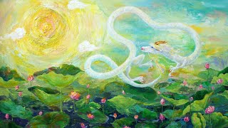 アートポスター】開運 幸運 人気 龍神 龍 白龍 蓮 INFINITY ARTIST NAO