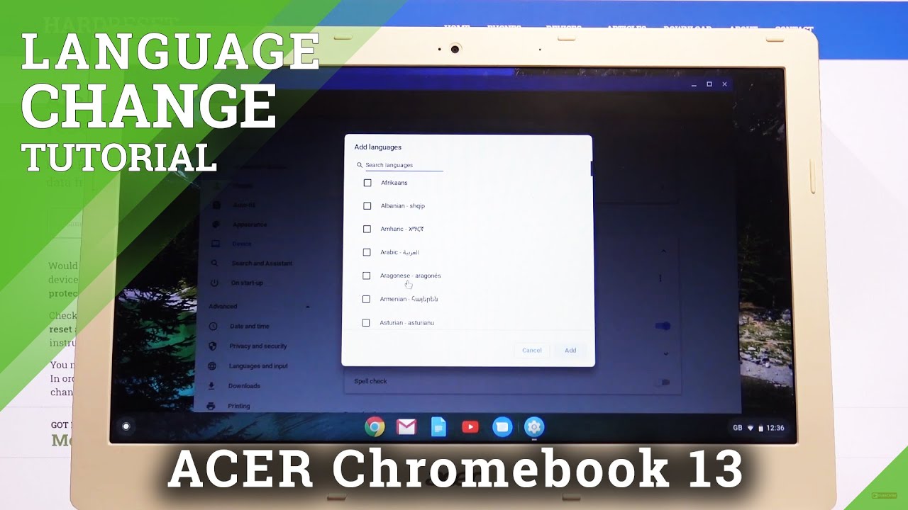 How to Change Language in ACER Chromebook 13 – Language List for