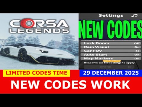 NEW CODES* [R35] Corsa Legends ROBLOX | LIMITED CODES TIME