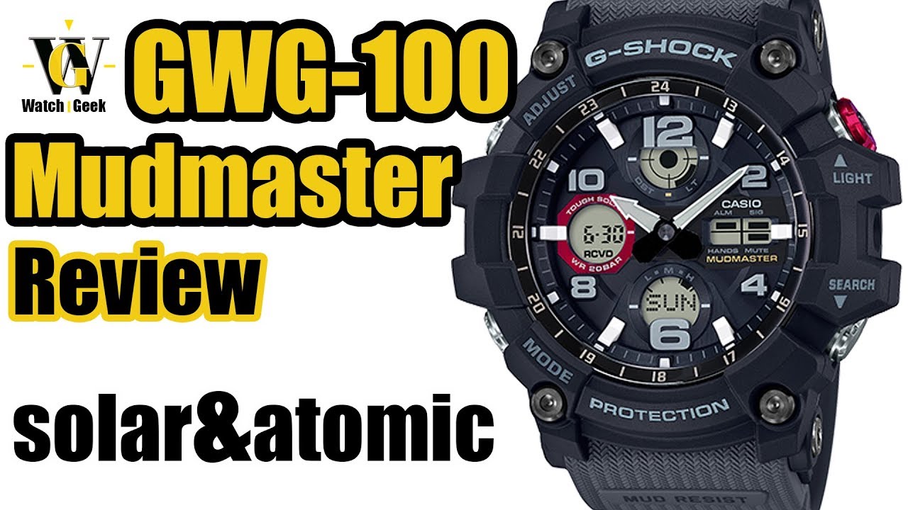 GWG-100 Mudmaster - Review of the new Solar Atomic G-Shock - YouTube