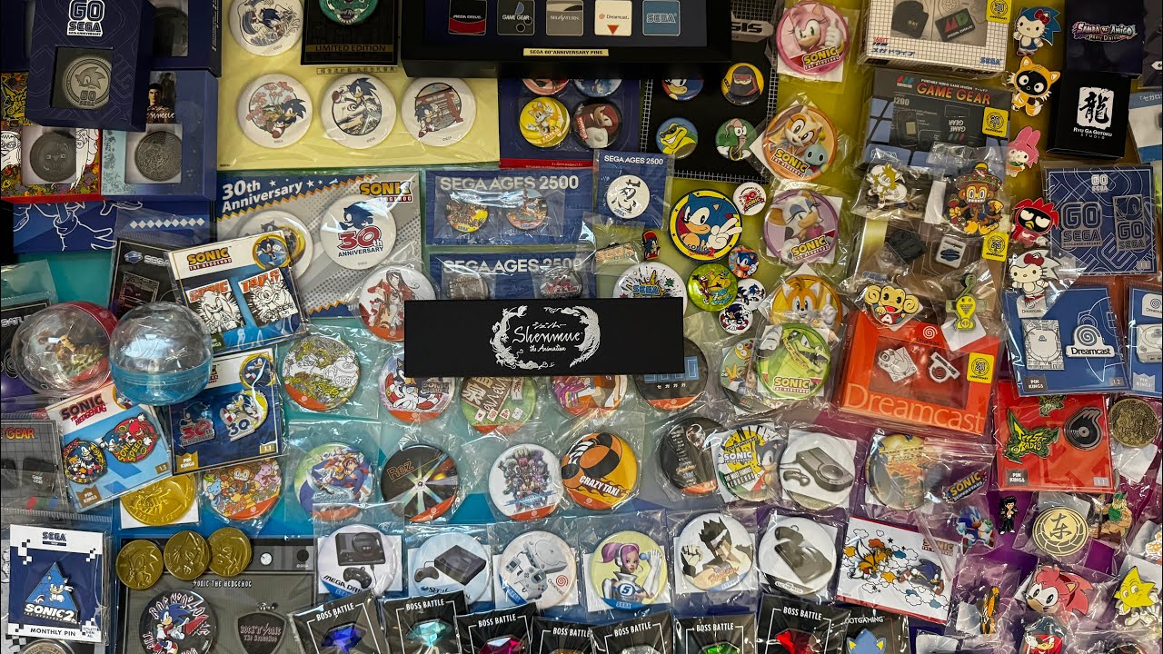 INSANE SEGA Pin Badge & Coin Collection SEGA Shop UK / Europe inc