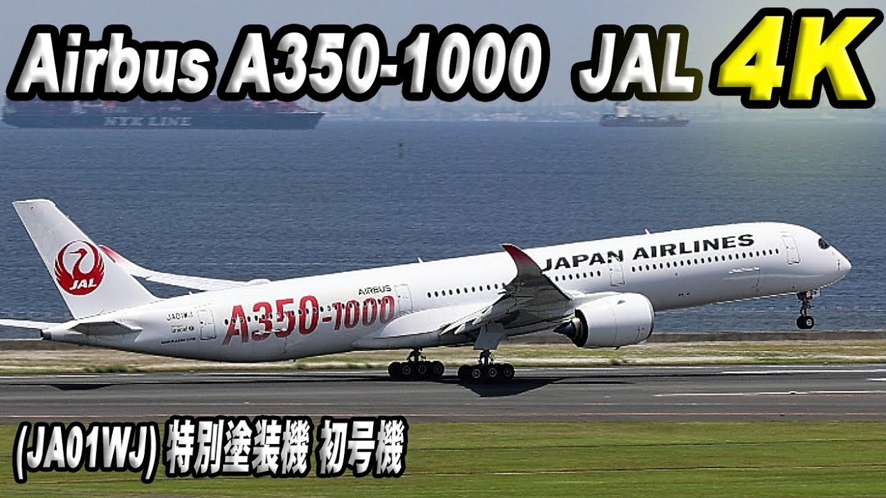 Airbus A350-1000 JAL (JA01WJ) 特別塗装初号機 羽田空港C滑走路から