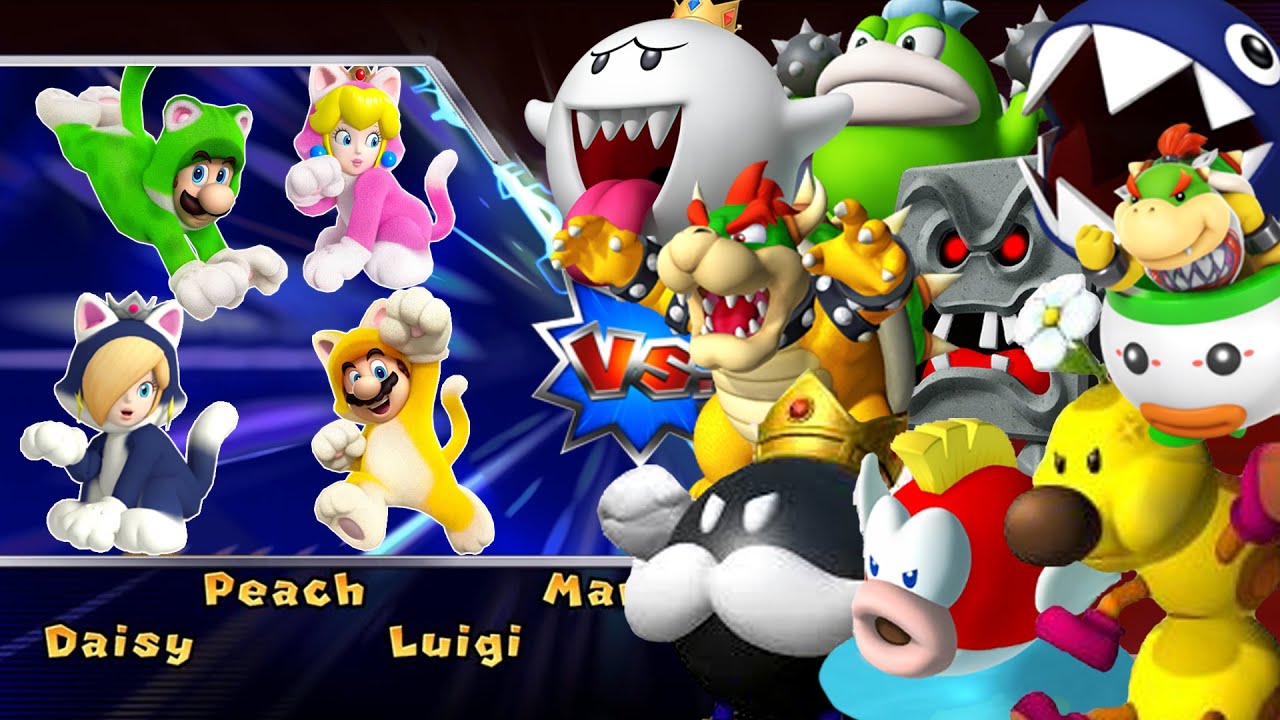 マリオパーティ9』ボスゲートバトルネコマリオVsネコピーチVsルイージ