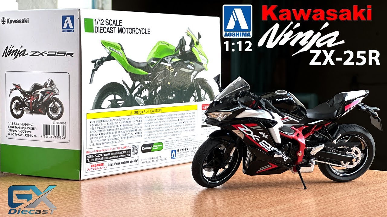 AOSHIMA 1/12 Kawasaki Ninja ZX-25R (Black/White) - YouTube