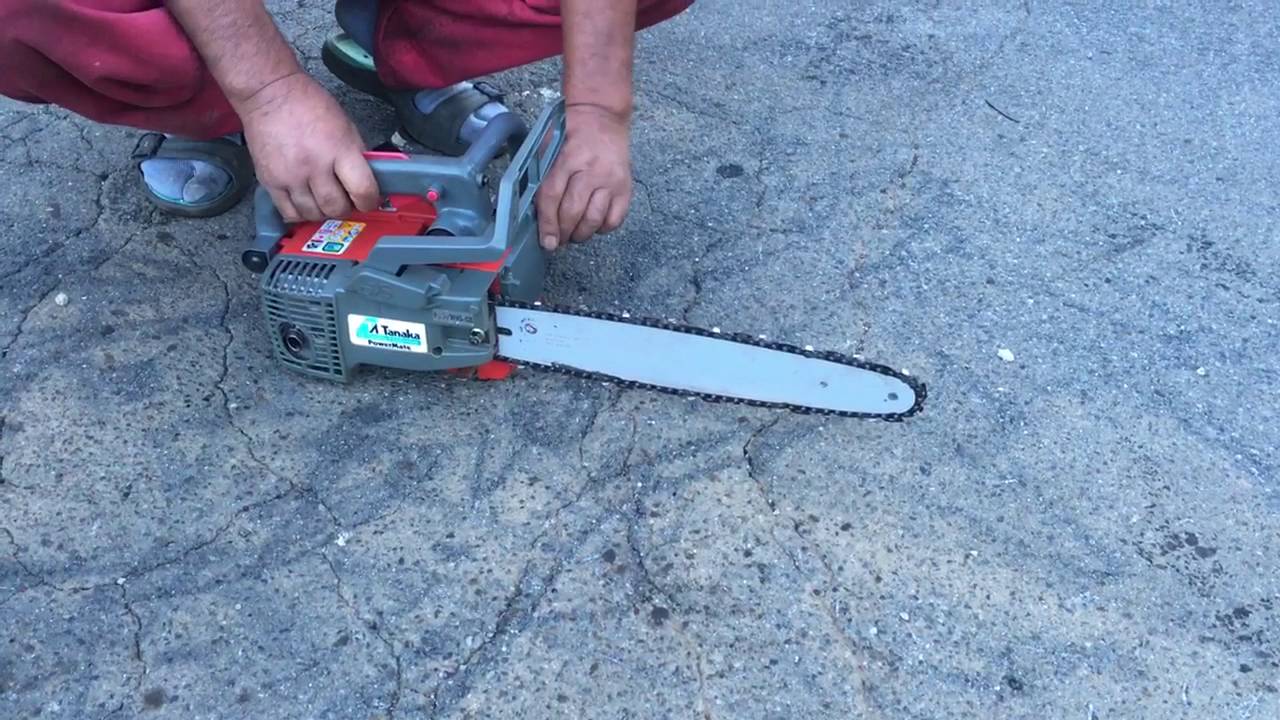 タナカ 33ccエンジンチェーンソー PMS-330B 使ってみました - YouTube