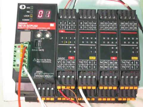 OMRON NE1A-SCPU02 Safety network controller 動作確認 - YouTube