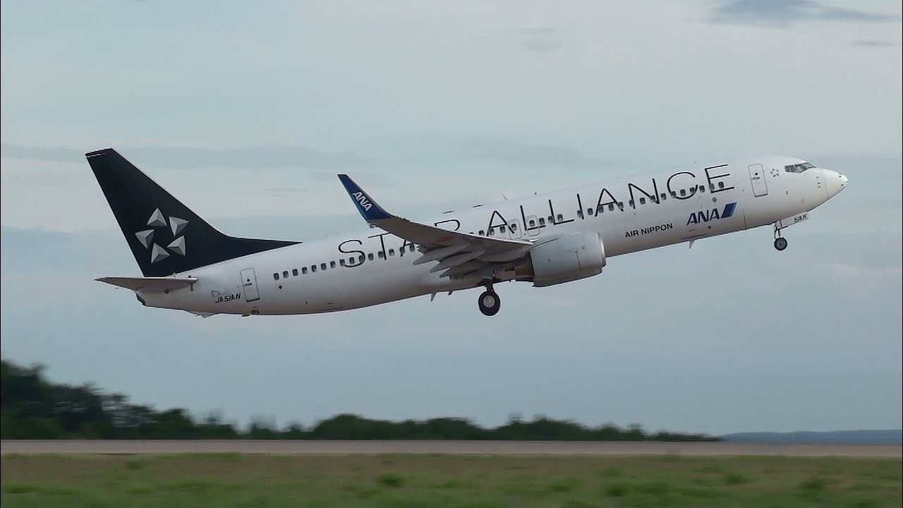 B737 STAR ALLIANCE Livery] ANA Boeing 737-800 JA51AN TAKE-OFF NOTO