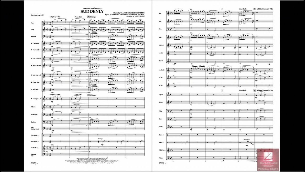 サドゥンリー（レ・ミゼラブルより）【小編成】／クロード＝ミシェル