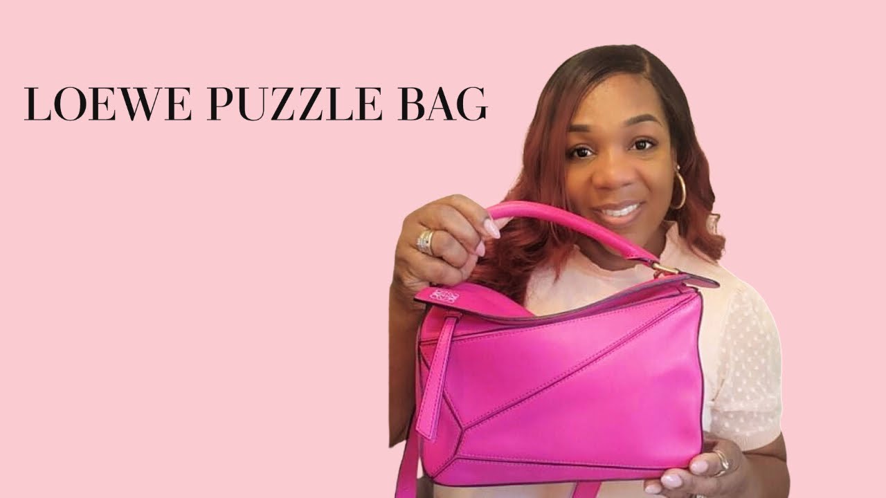 LOEWE SMALL PUZZLE BAG| REVEAL | WHAT FITS IN MY BAG| FUSCHIA PINK