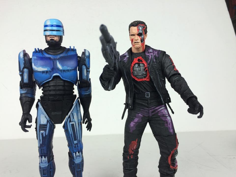 Neca Robocop VS. Terminator: Flamethrower Robocop, Plasma Rifle T