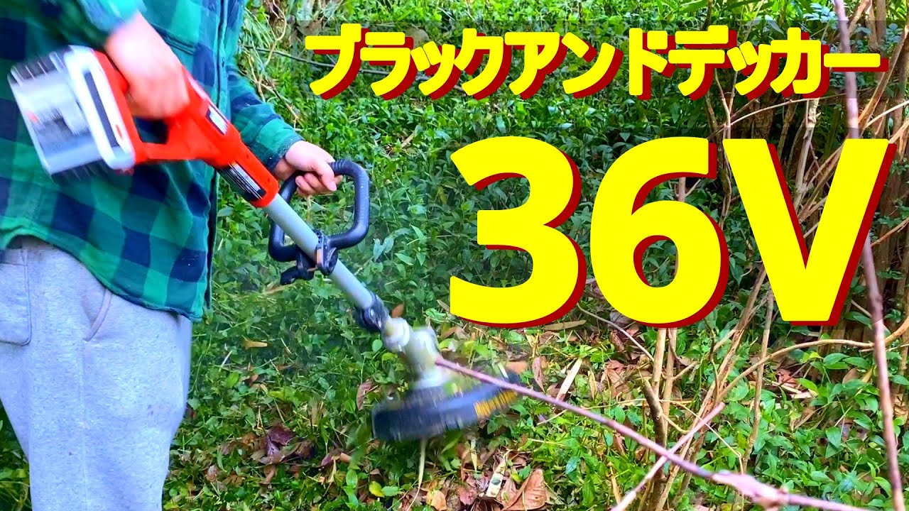 ビギナーズ草刈り】ブラックアンドデッカー36v 電動草刈機 石垣・岩の