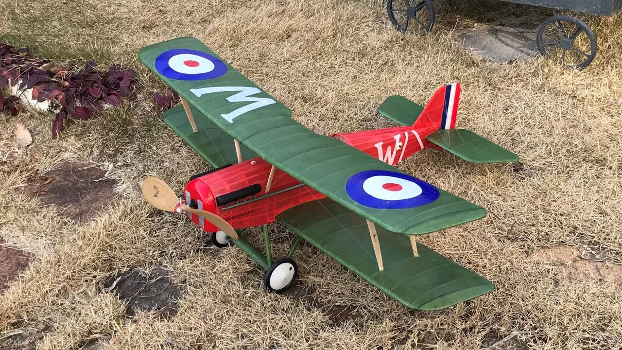 Free Flight 2022 Guillow's RAF SE5a by Rubber Powered - YouTube