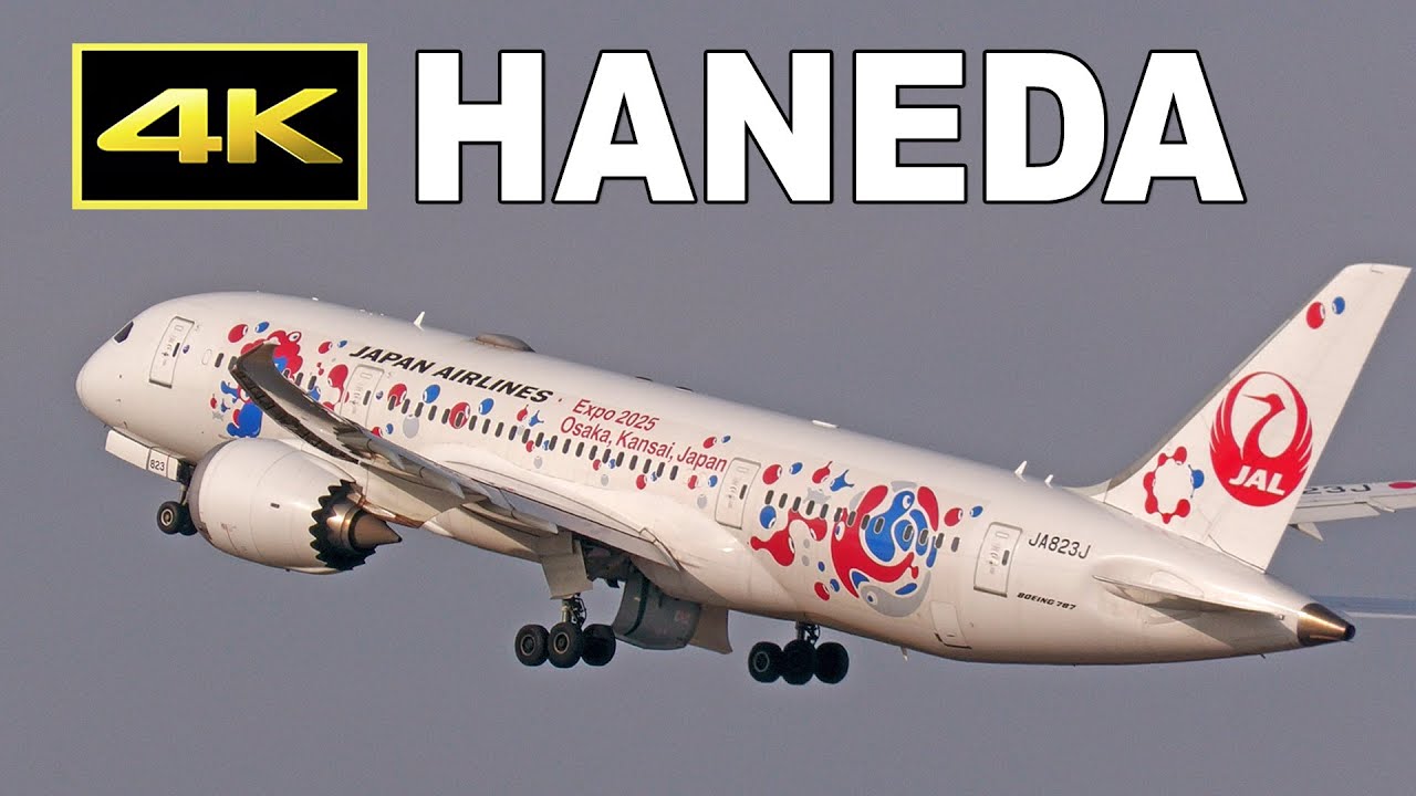 4K] まもなく開幕！大阪・関西万博特別塗装機「JALミャクミャクJET」2