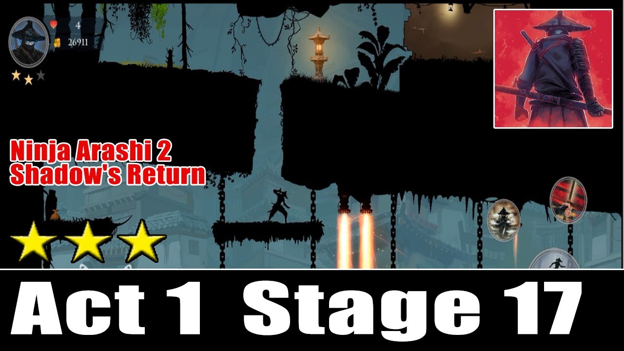 Ninja Arashi 2 Shadow's Return Act 1 Stage 17 Full Walkthrough And
