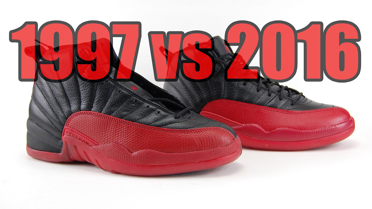 2016 vs 1997 Air jordan 12 Flu Game (Bred) Comparison - YouTube
