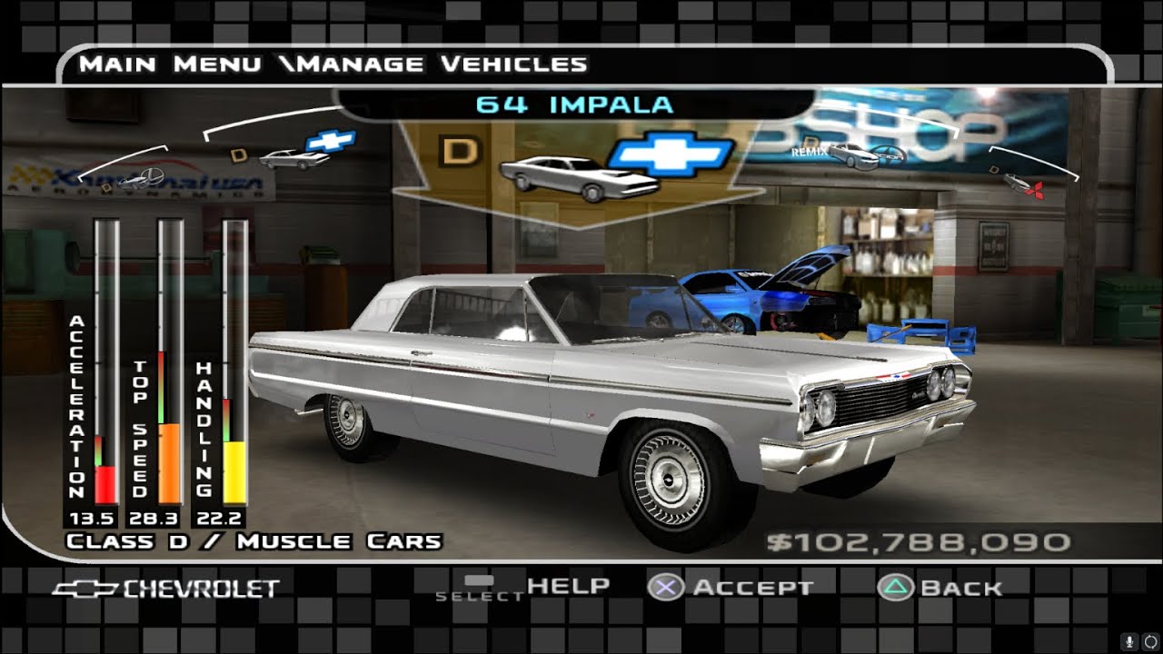 Midnight Club 3 Customization Chevrolet Chevy Impala 1964 - YouTube