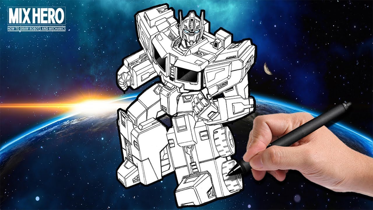 How to draw Transformers | Optimus Prime Drawing - YouTube