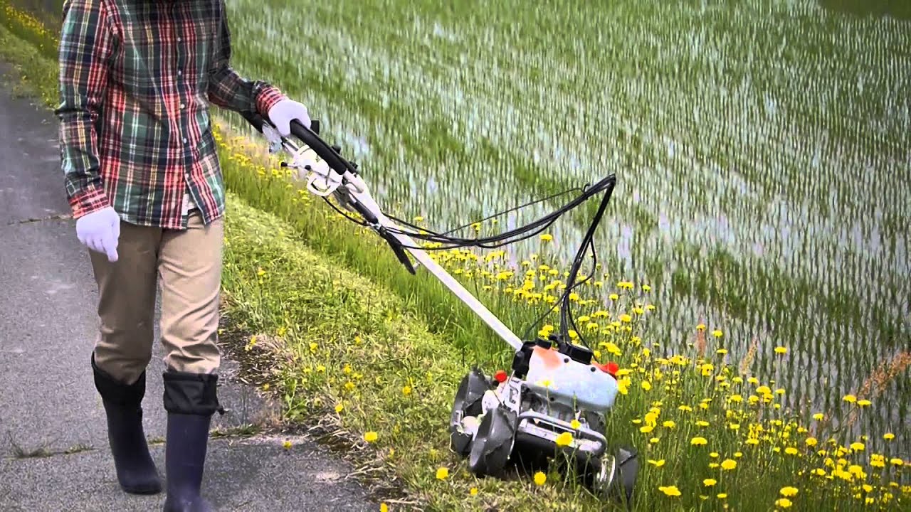オーレック スパイダーモアSP430 多用途草刈機 傾斜地対応 - YouTube