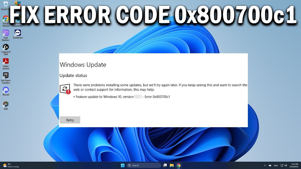 How To Fix Windows Update Error Code 0x800700c1 - Easy Fix - YouTube