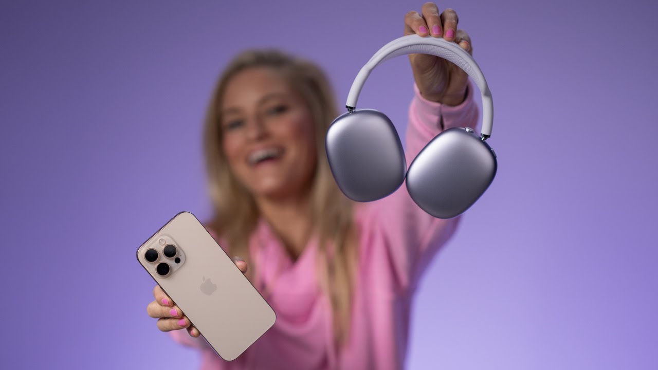 iPhone 16 Pro Max + Purple AirPods Max at the Del Amo Apple Store