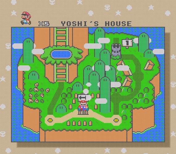 スーパーマリオワールド ヨッシーアイランド レベル クロスステッチ