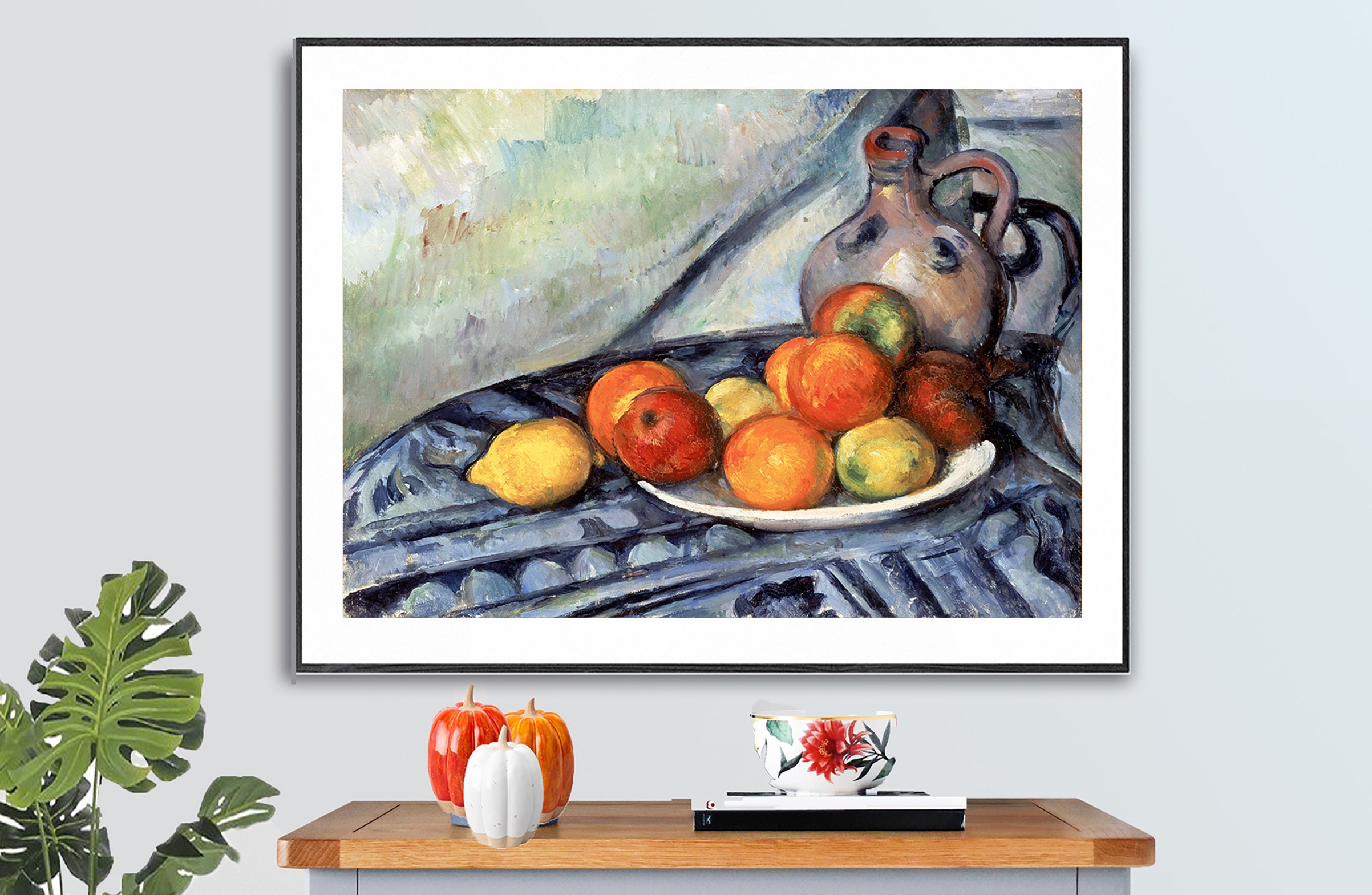 セザンヌの静物画「フルーツ」：ヴィンテージキッチンウォールアート