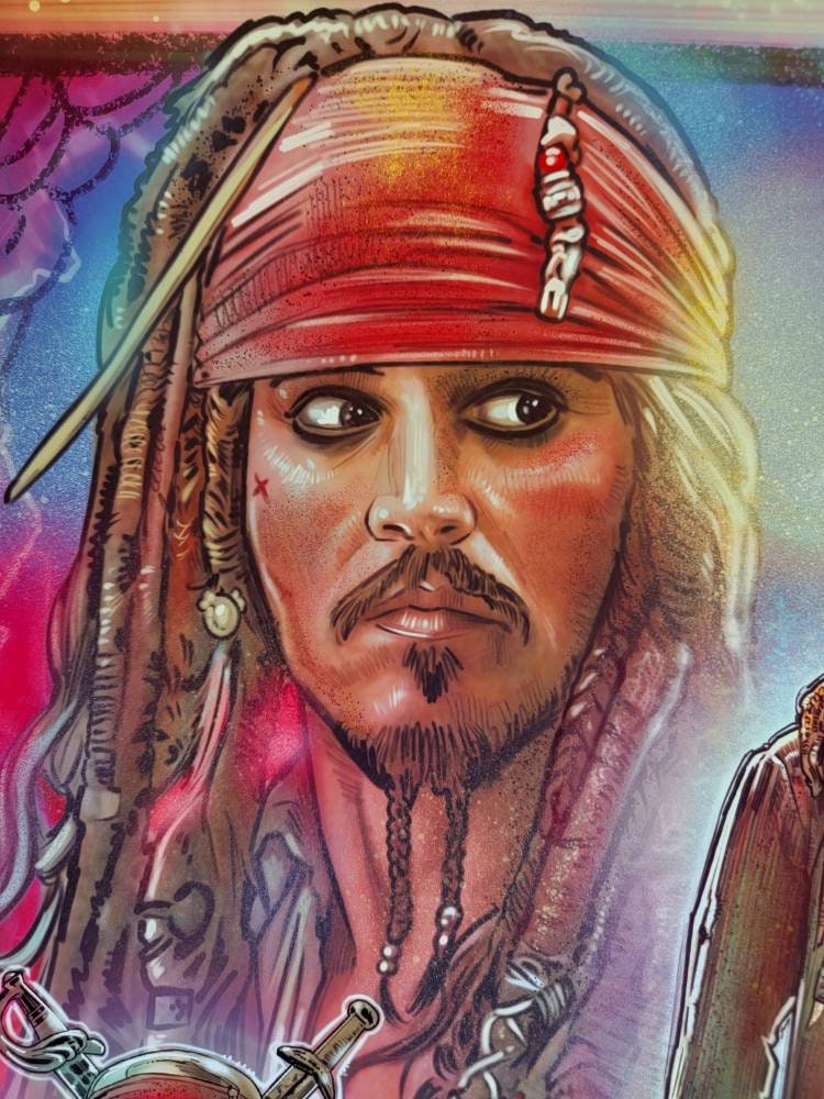 Captain Jack Sparrow Art Print 13X19 Inches