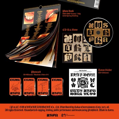 K-POP AESPA Single Album Dirty Work Dirty Worker Ver CD+Book+P