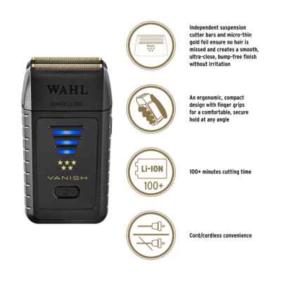 WAHL 5 STAR NEW VANISH SHAVER WITH 2 INDEPENDENT FOIL SUSPENTIONS