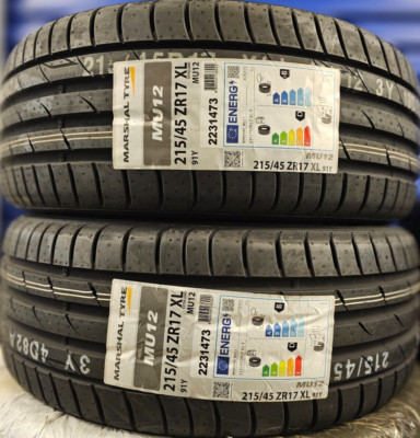 2X NEW MARSHAL MU12 BY KUMHO 215/45 ZR17 XL 91Y CAR TYRES 215 45