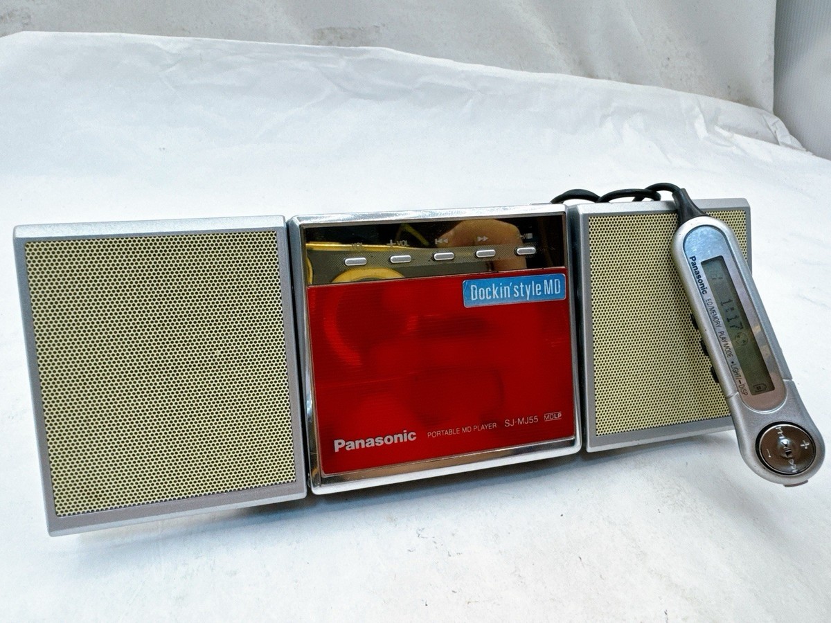 Panasonic SJ-MJ50 Red MiniDisc MDLP Portable MD Player w/ Speaker